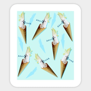 real ice cream cockatoo pattern Sticker